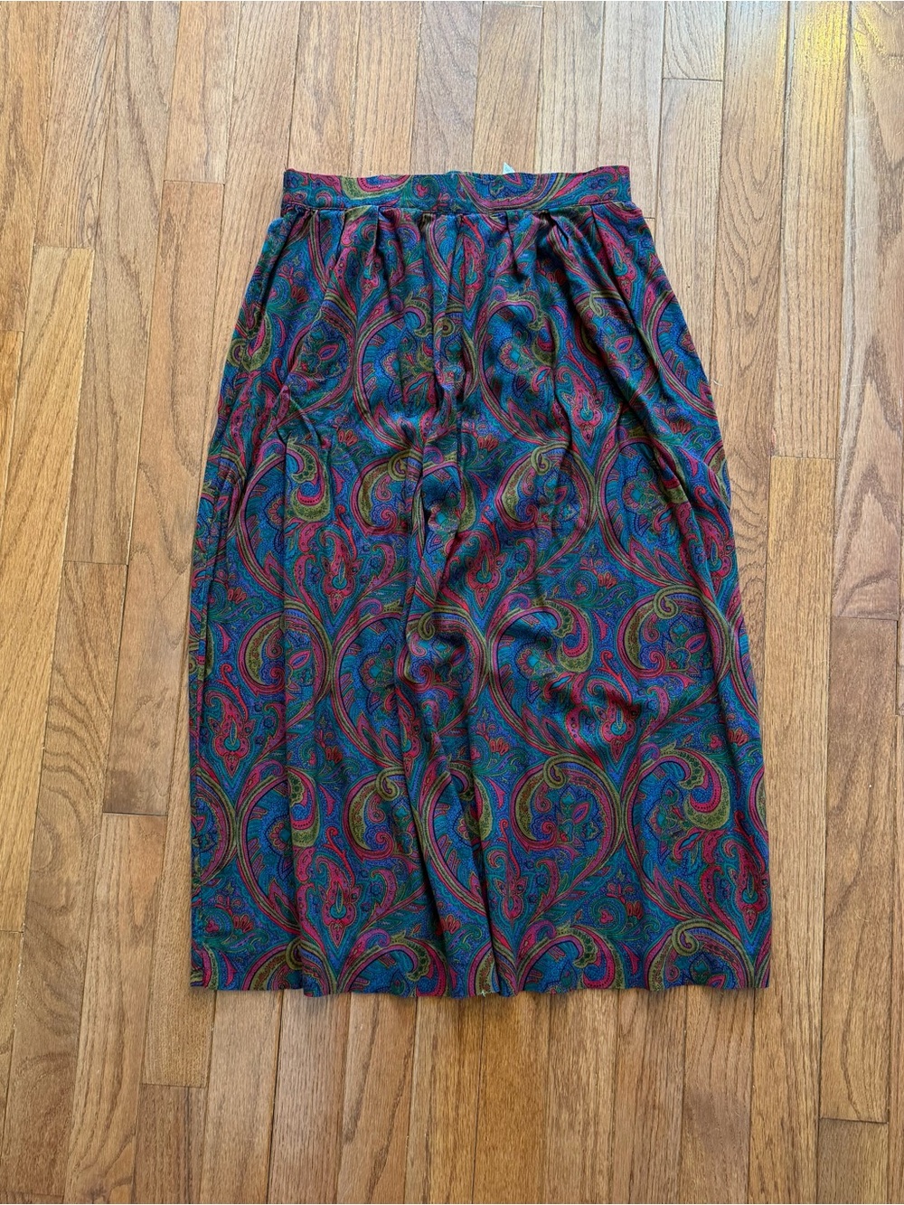 American Vintage Paisley Midi Skirt - Teal & Red